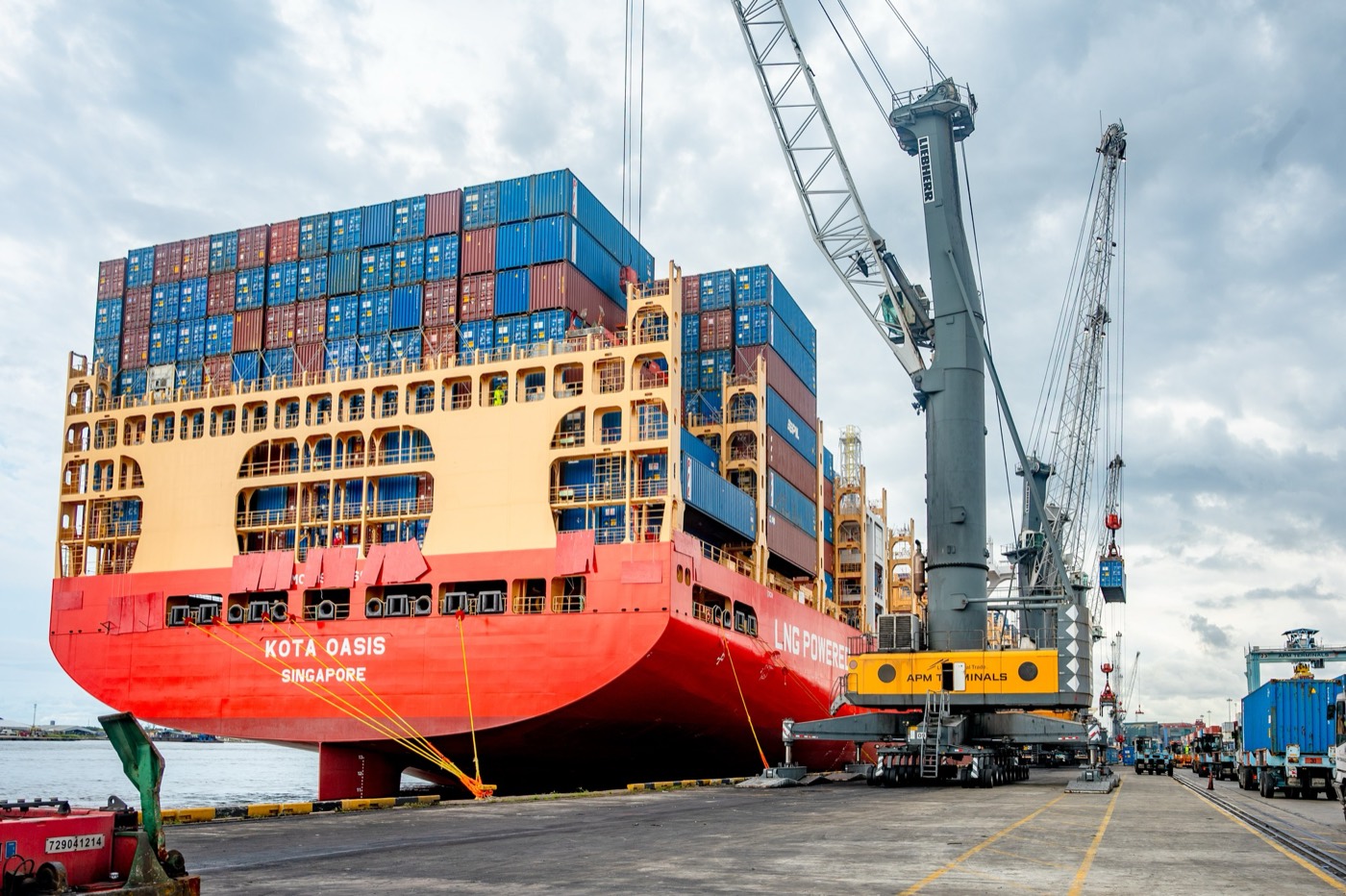 Container vessel at berth